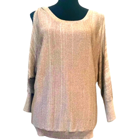 INC International Concepts Metallic Gold Sweater - Picture 2 of 9